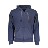 Blue Cotton Men's Hooded Sweater
