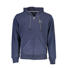 Blue Cotton Men's Hooded Sweater