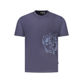 Blue Cotton Men T-Shirt