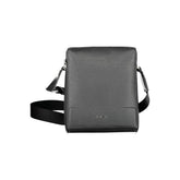 Black Polyurethane Men Shoulder Bag