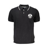 Black Cotton Men Polo Shirt