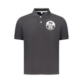 Black Cotton Men Polo
