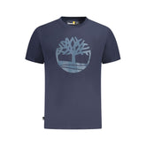Blue Cotton Men T-Shirt