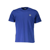 Blue Cotton Men T-Shirt