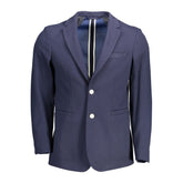 Blue Cotton Men Jacket
