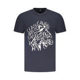 Blue Cotton Men T-Shirt