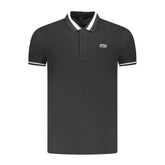 Black Cotton Men Polo
