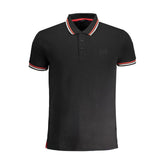 Black Cotton Men Polo Shirt