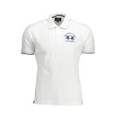 White Cotton Men Polo Shirt