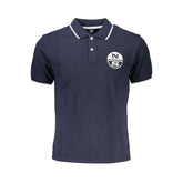 Blue Cotton Men Polo