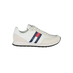 White Beige Polyester Men Sneaker