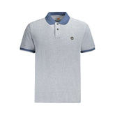 Blue Cotton Men Polo Shirt