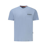 Light Blue Cotton Men T-Shirt