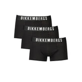 Black Polyester Men's Boxer Briefs