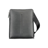 Black Polyurethane Men Shoulder Bag