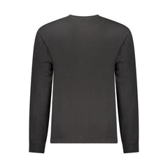 Black Cotton Men's Long Sleeve Shirt