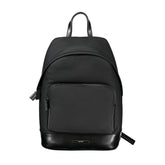 Black Polyester Men Backpack