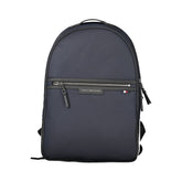 Blue Recycled Polyester Men Backpack