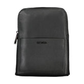 Black Polyurethane Men's Shoulder Bag