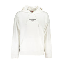 White Cotton Men's Sweatshirt with Hood