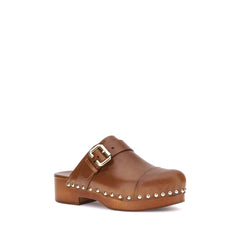 Brown Calf Leather Bos Taurus Clogs