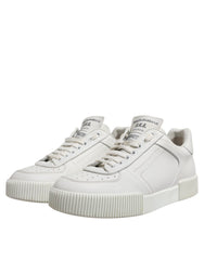 White Miami Leather Low Top Men Sneakers Shoes
