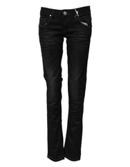 Black Cotton Slim Fit Denim Low Waist Denim Jeans