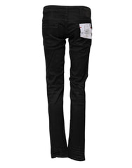 Black Cotton Slim Fit Denim Low Waist Denim Jeans