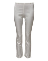 Ivory Silk Tapered High Waist Pants
