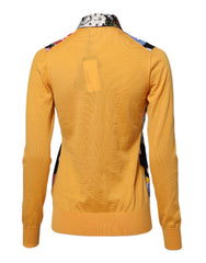 Multicolor Floral Long Sleeves Polo Top