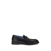 Black Calf Leather Bos Taurus Slip-On Loafers