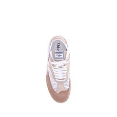 Beige Calf Leather Bos Taurus Low Top Sneakers
