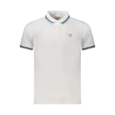 قميص بولو أبيض من القطن للرجال