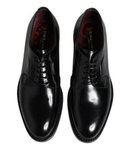 Black Calf Leather Lace Up Dress Derby Shoes