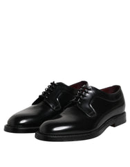 Black Calf Leather Lace Up Dress Derby Shoes