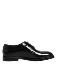 Black Calf Leather Lace Up Dress Derby Shoes