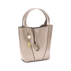Beige Calf Leather Bos Taurus Shoulder Bag