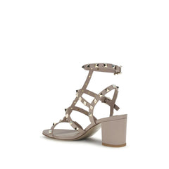 Beige Calf Leather Bos Taurus Platform Sandals