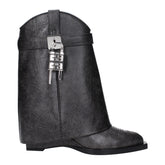 Black Leather Ankle Boots