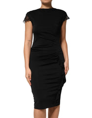 Black Bodycon Short Sleeves Dress