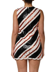 فستان قصير مزركش بالترتر متعدد الألوان مزين بالترتر