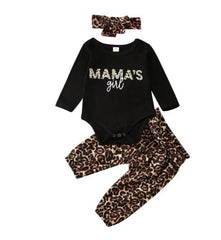 Long Sleeve Black Onesie Yellow Letter Three-piece Set