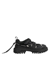 Black Low Top Lace Up Trekking Sneakers Shoes