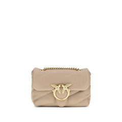 Beige Calf Leather Bos Taurus Shoulder Bag