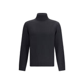 Black Merino Wool Turtleneck