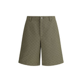 Green Cotton Bermuda Shorts