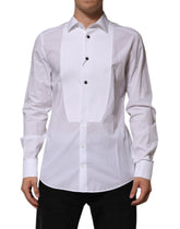 White Bib Cotton Poplin GOLD Men Formal Shirt