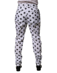 White Logo Cotton Skinny Denim Trouser Pants