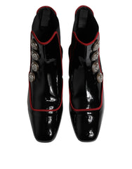 Black Jackie Buttoned Chelsea Boots Shoes