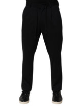 Black Stripes Viscose Skinny Dress Men Pants